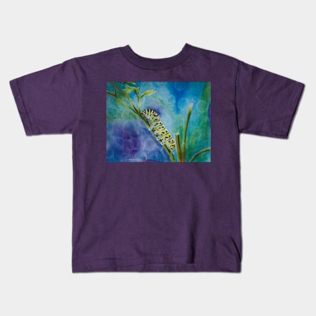 Caterpillar Kids T-Shirt by teenamarie23art